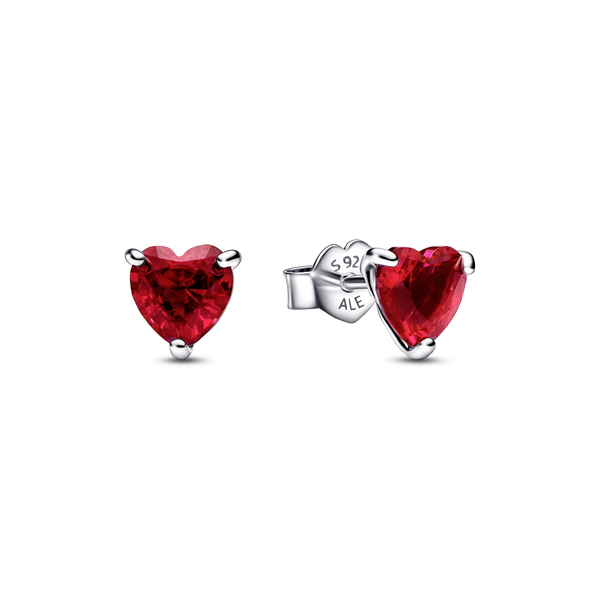 Red Heart Stud Earrings