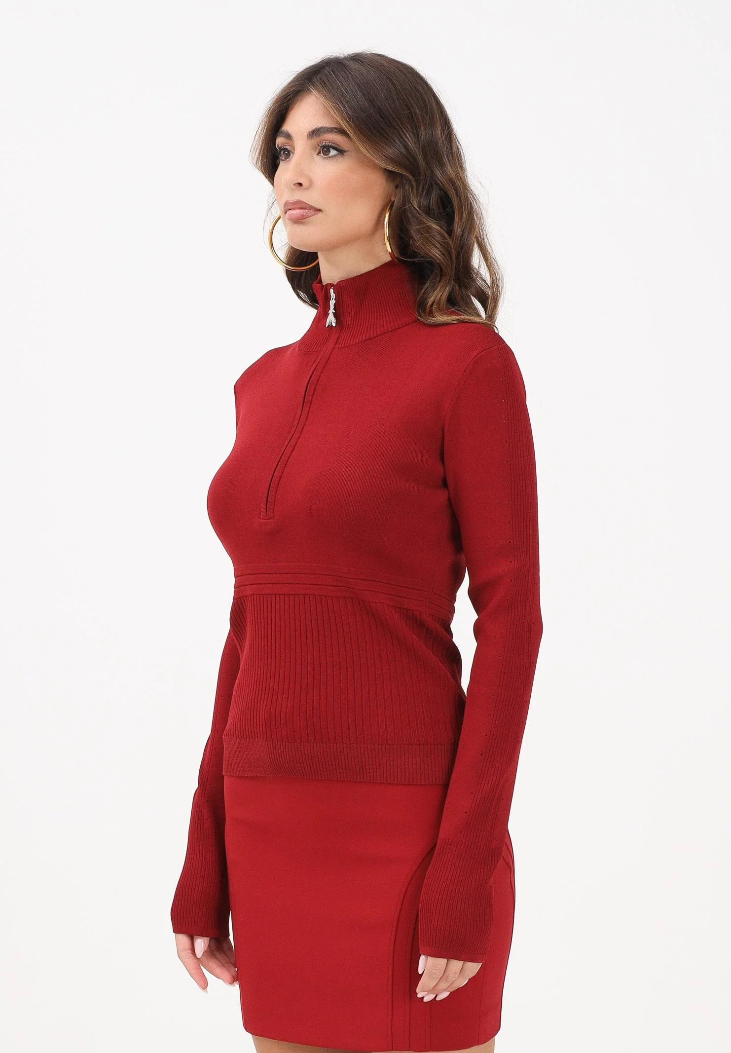 Image of PATRIZIA PEPE Dolcevita rosso da donna con zip