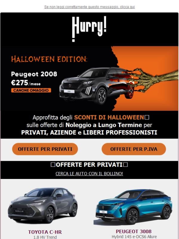 🎃È ARRIVATA LA PROMO DI HALLOWEEN 🚘 Super sconti sulle auto, solo fino al 31 ottobre! 👻