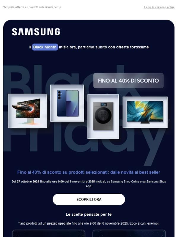 ➡️ Fino al 40% di sconto: Black Month inizia ora