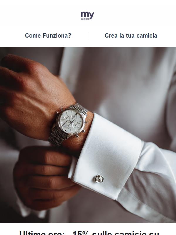 Ultime ore: –15% sulle camicie su misura