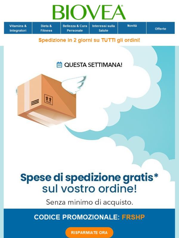 Spese di spedizione gratis per questa settimana!