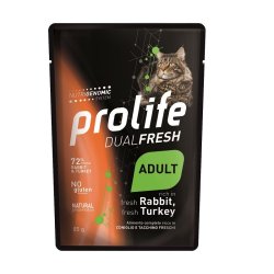 Image of Prolife Coniglio e Tacchino 85g umido gatto DualFresh