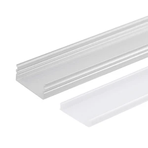 Profilo Alluminio Per Striscia LED Doppio - Diffusore Latteo x 2M