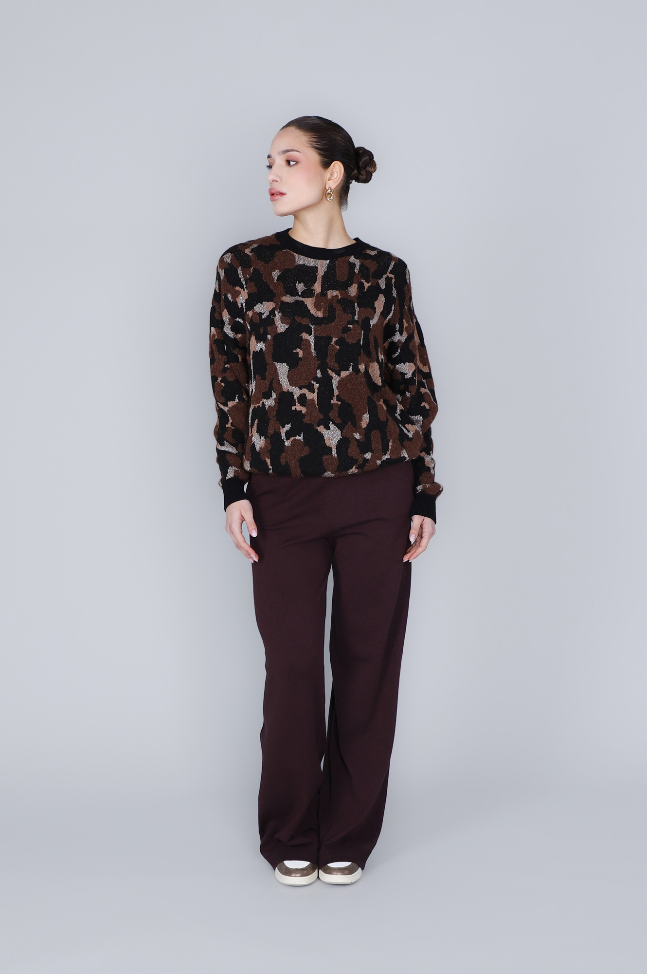 Image of maglia girocollo jacquard animalier multi animalier
