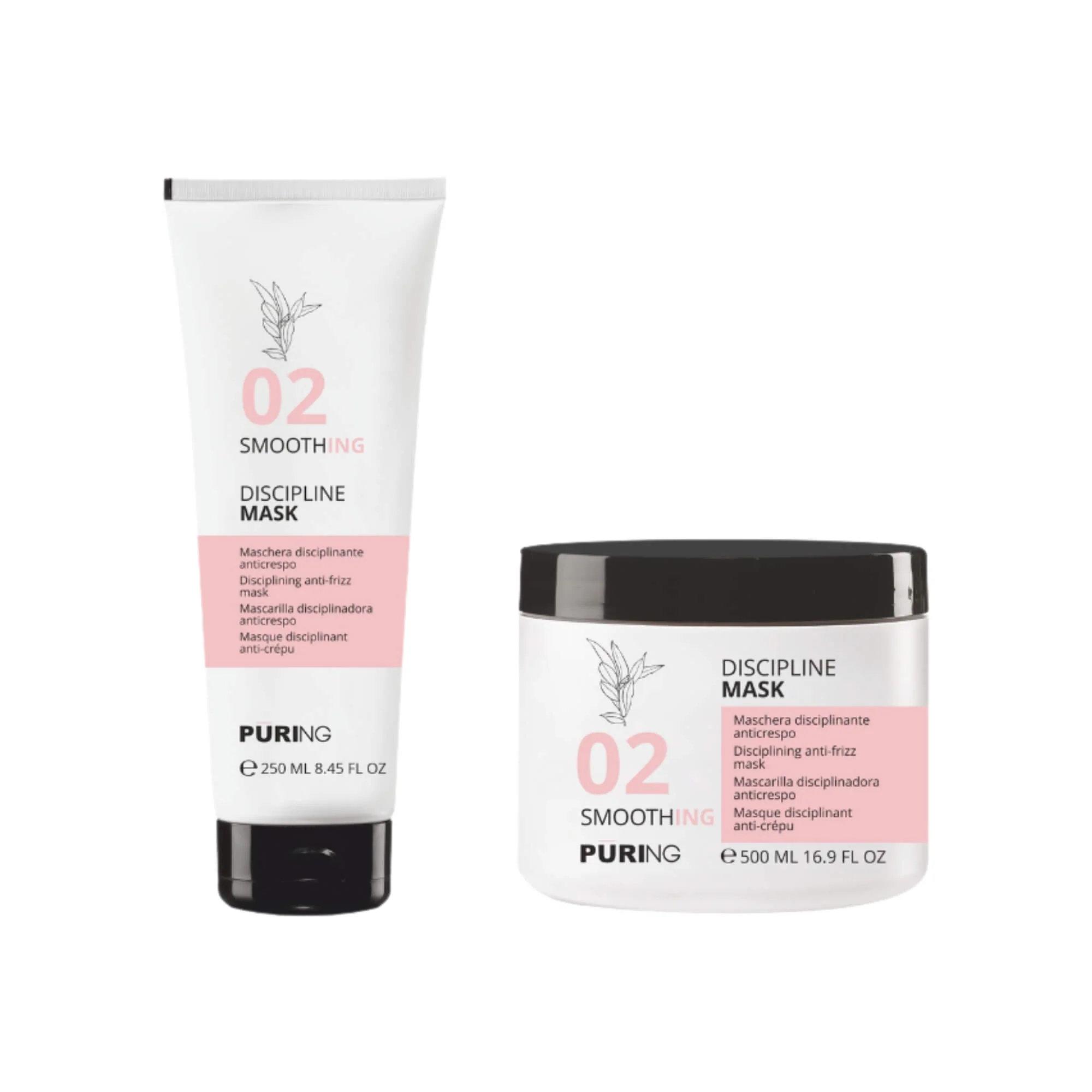 Image of PURING Smoothing Discipline Mask Maschera Disciplinante Anti crespo Formati da 250/500ml