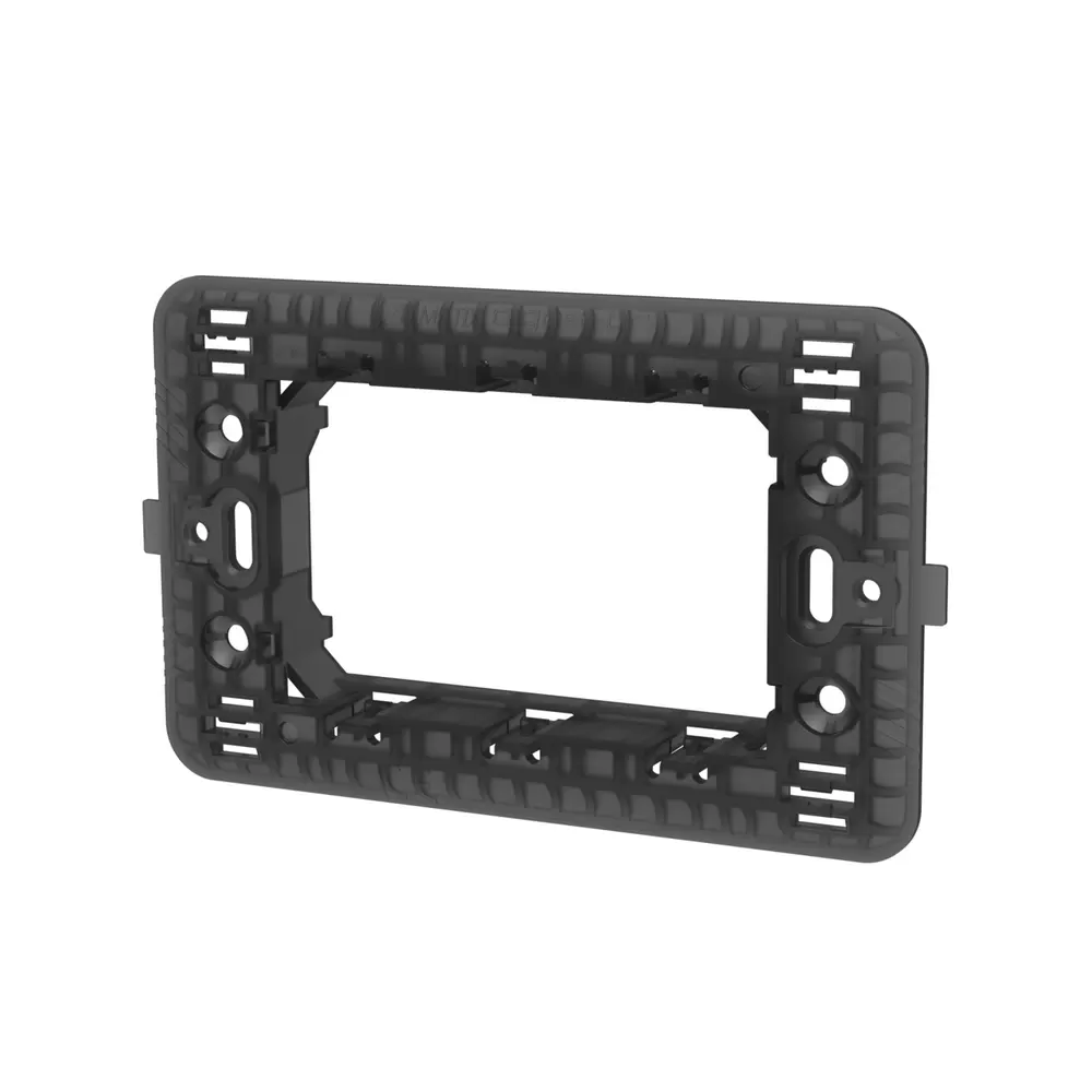 Supporto portafrutti 3 moduli 503 in plastica trasparente grigio compatibile anche con BTicino Mati