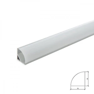 Profilo Alluminio Per Striscia LED Installazione Angoli - Diffusore Latteo x 2M