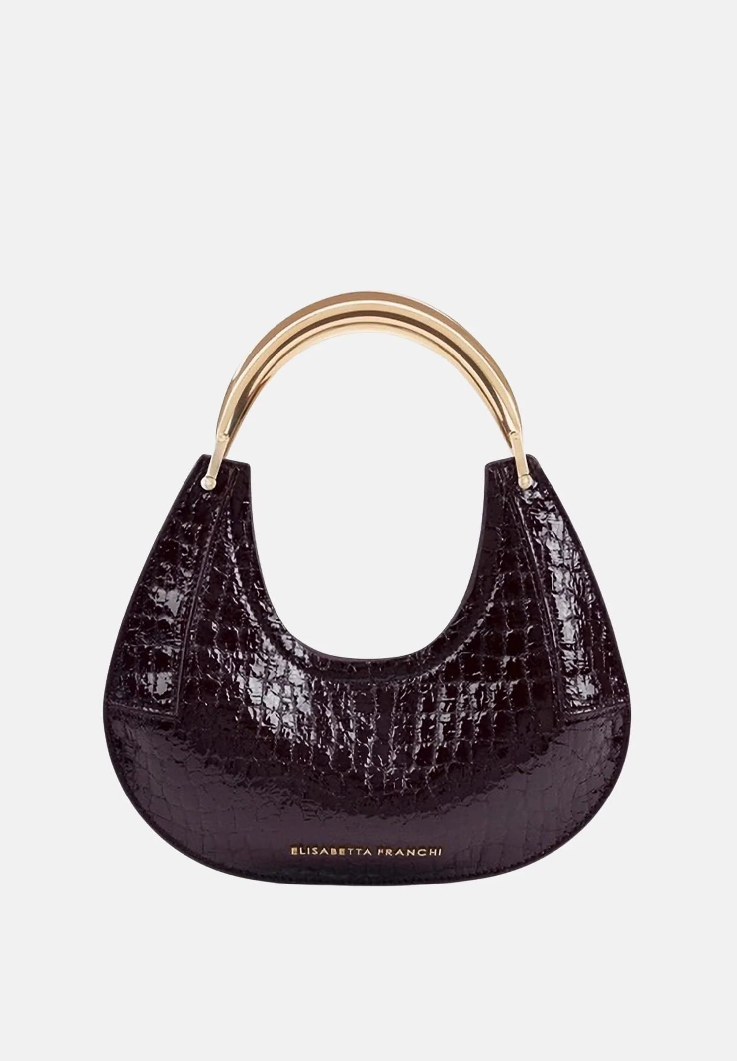 Image of ELISABETTA FRANCHI Borsa a mano bordeaux da donna con stampa cocco