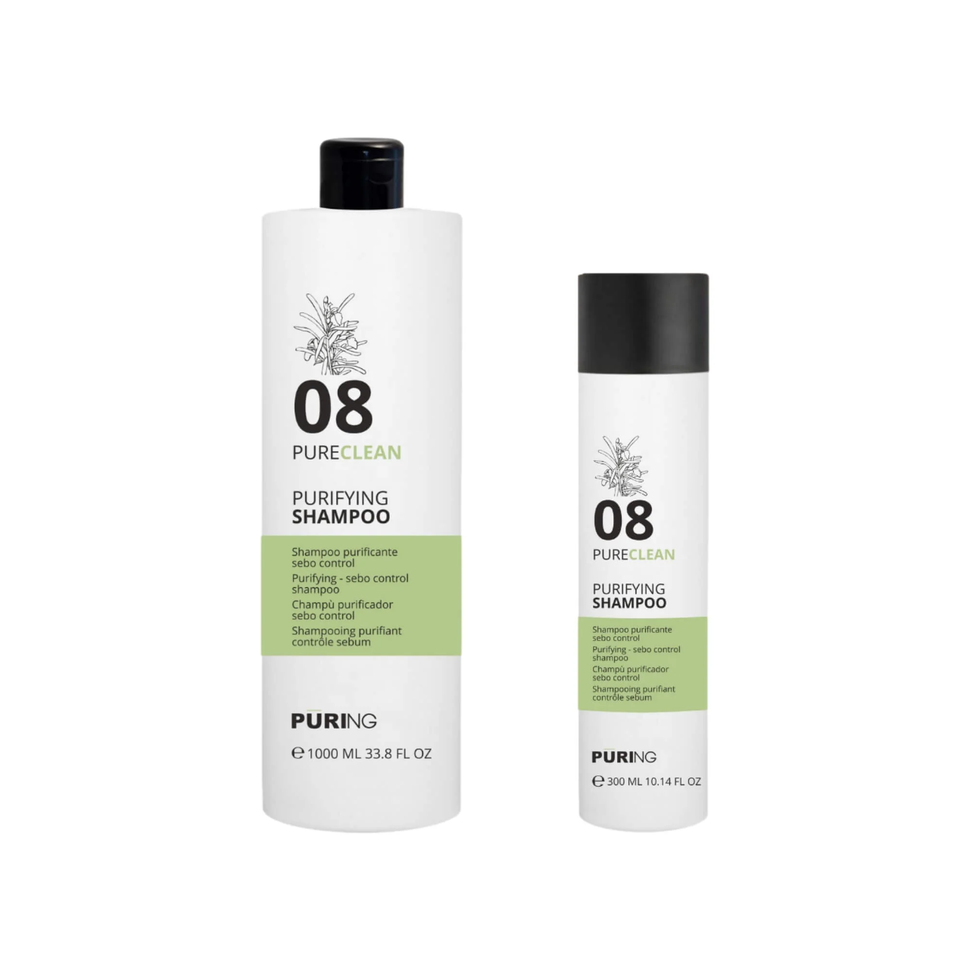 Image of PURING Pureclean Purifying Shampoo, Shampoo Purificante Sebocontrol Formati da 300/1000ml