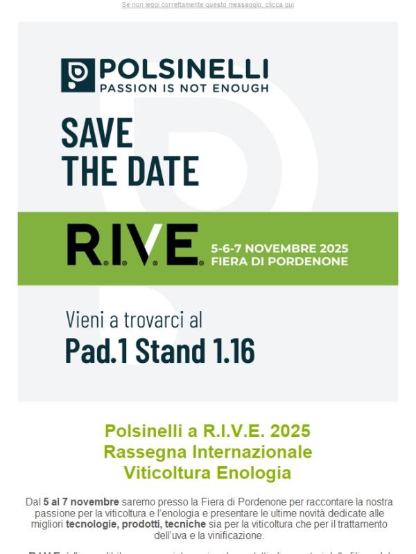 Polsinelli a R.I.V.E. 2025 🍇 Vieni a trovarci!
