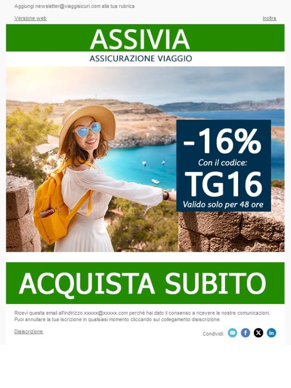 - 16% su tutte le nostre polizze!