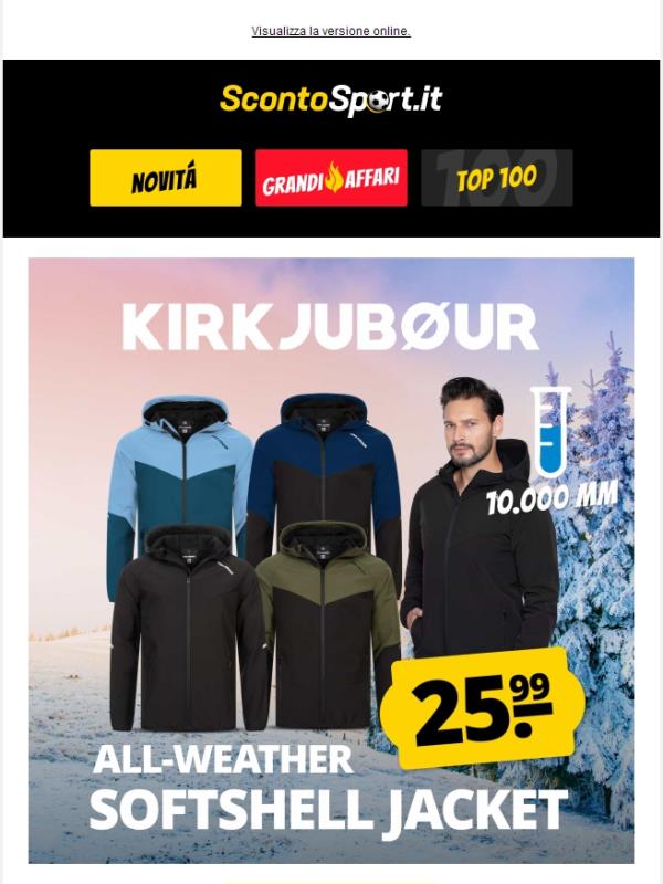 TOPSELLER di nuovo disponibile! 😎 Giacca softshell KIRKJUBØUR a soli 25,99 € 💧🌬