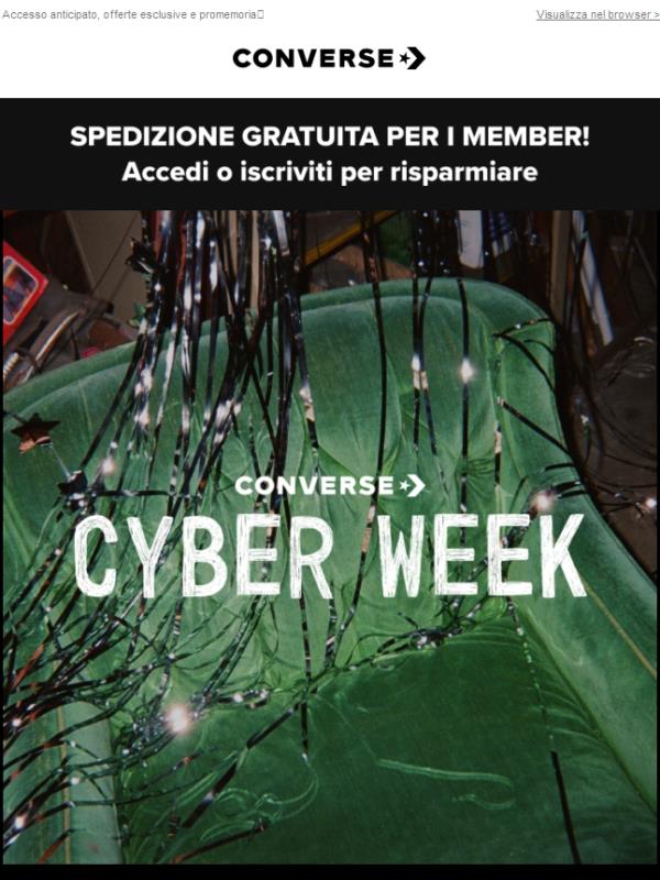 Preparati alla Cyber Week! Crea un account ora.