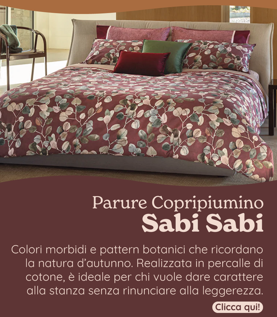 Parure Copripiumino in Percalle di Cotone Fantasia Foglie di Eucalipto - Sabi Sabi