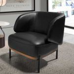 Poltrona in pelle nera