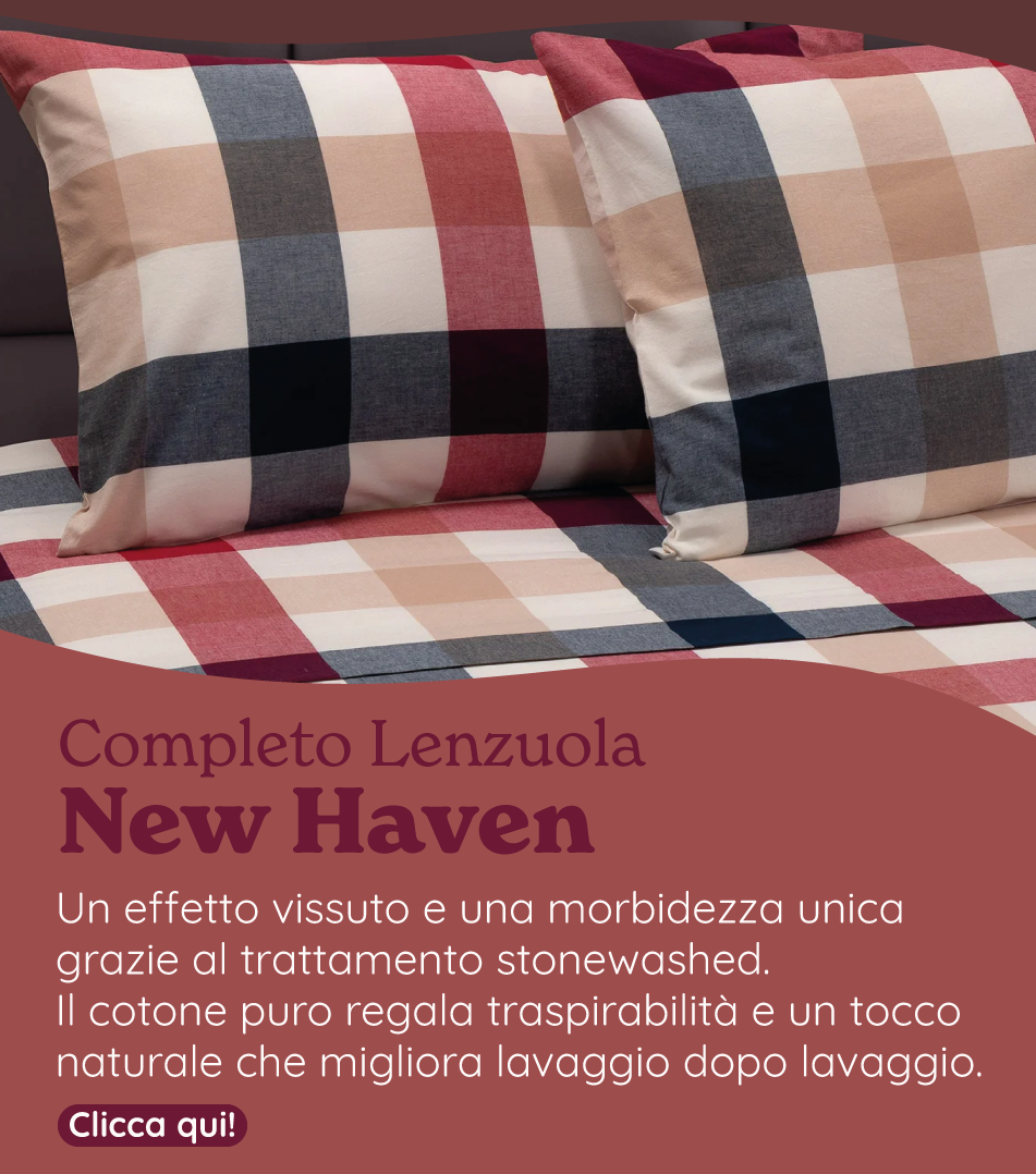Completo Lenzuola in Puro Cotone Tinto in Filo - New Haven