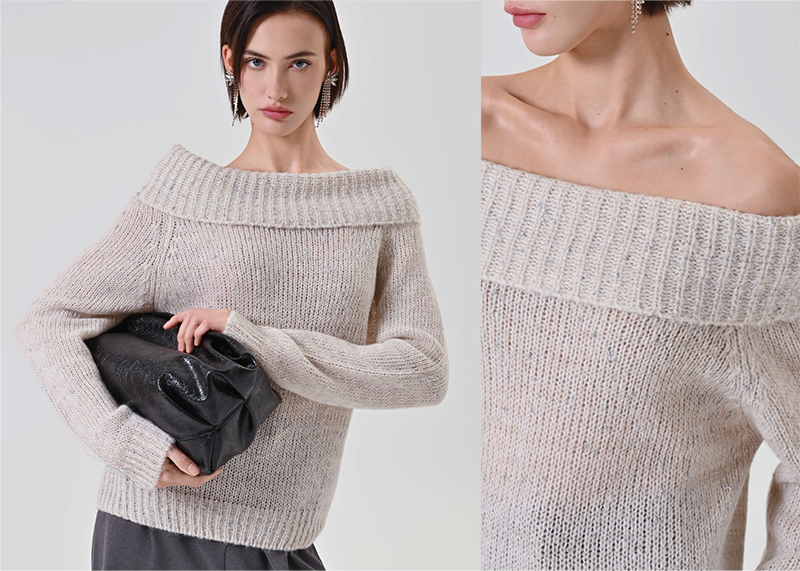 Maglia panna con punti luce