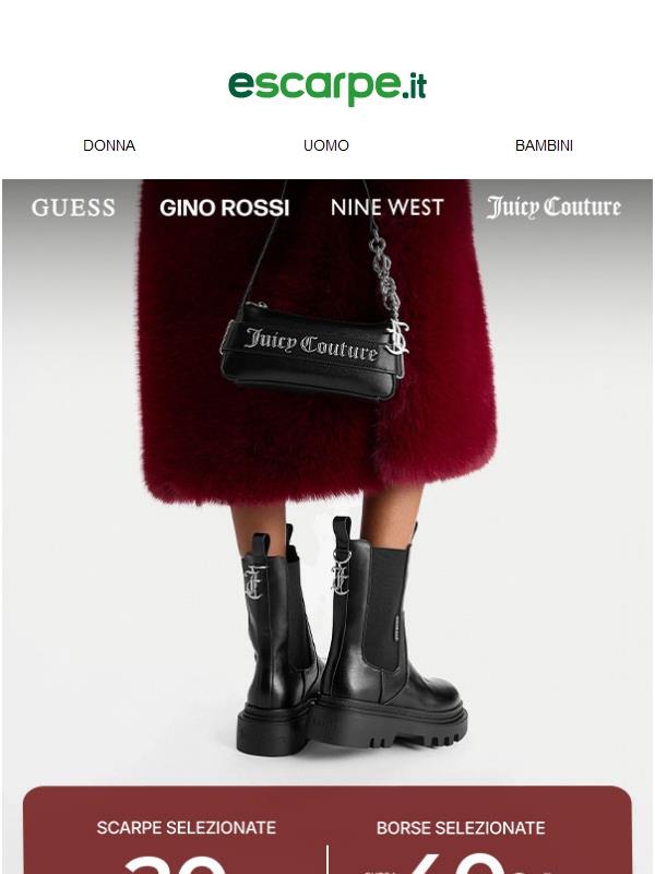 -40% sulle borse 👜 e -20% sulle scarpe 👢 Scegli il tuo set e acquistalo a un prezzo più basso