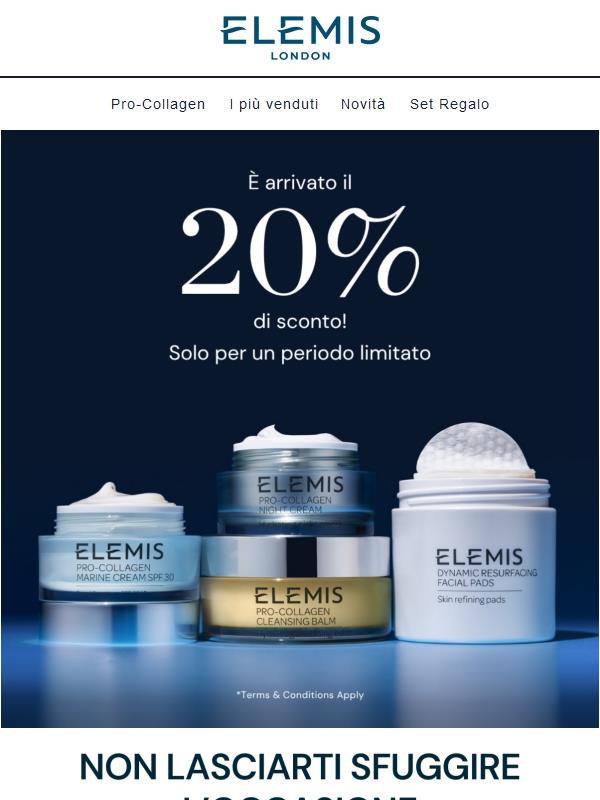 Ultimo giorno – il 20% di sconto termina stasera!