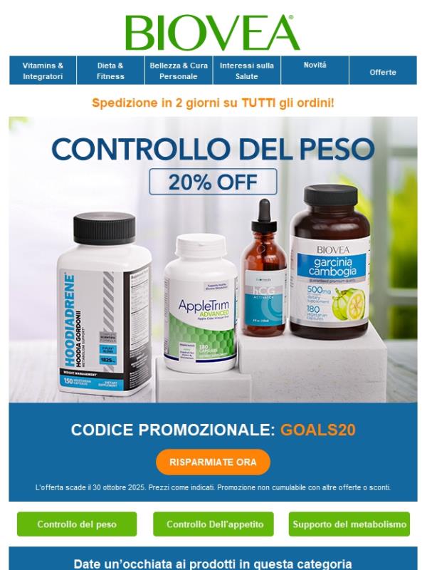 🔆 20% di sconto sul controllo del peso da oggi!