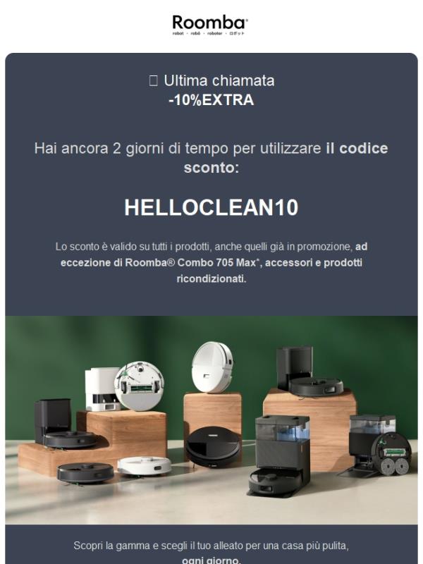 ⏰ Ultima chiamata! Il tuo -10%EXTRA sta per scadere!