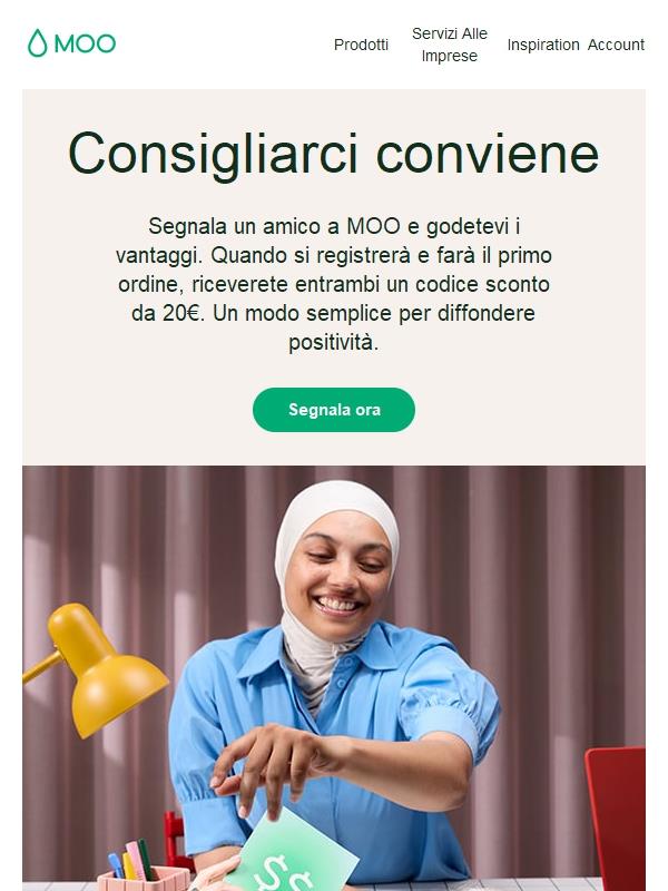 Ti ringraziamo con 20€, per aver parlato di noi