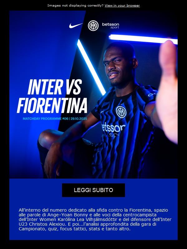 Inter-Fiorentina: il Matchday Programme