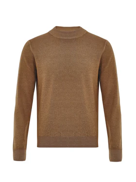 Maglia Lupetto in Lana Marrone Gran Sasso