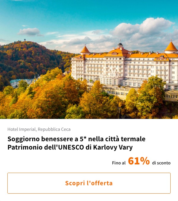 Soggiorno benessere a 5* nella città termale Patrimonio dell'UNESCO di Karlovy Vary