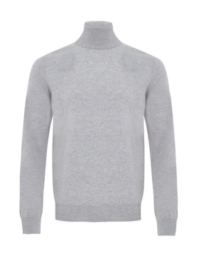 Maglione Dolcevita in Cashmere Grigio Gran Sasso