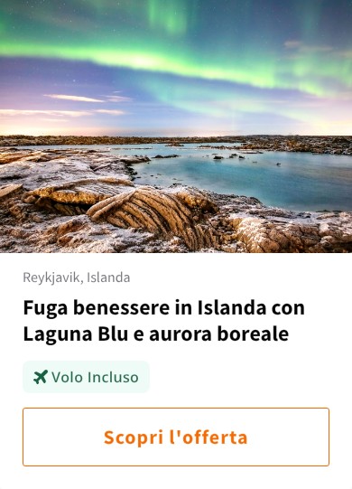 Fuga benessere in Islanda con Laguna Blu e aurora boreale