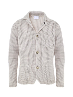 Giacca in Lana Beige Lavorazione Knitwear Gran Sasso