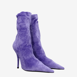 Balenciaga Ankle Boots Women Velvet Violet/Lilac