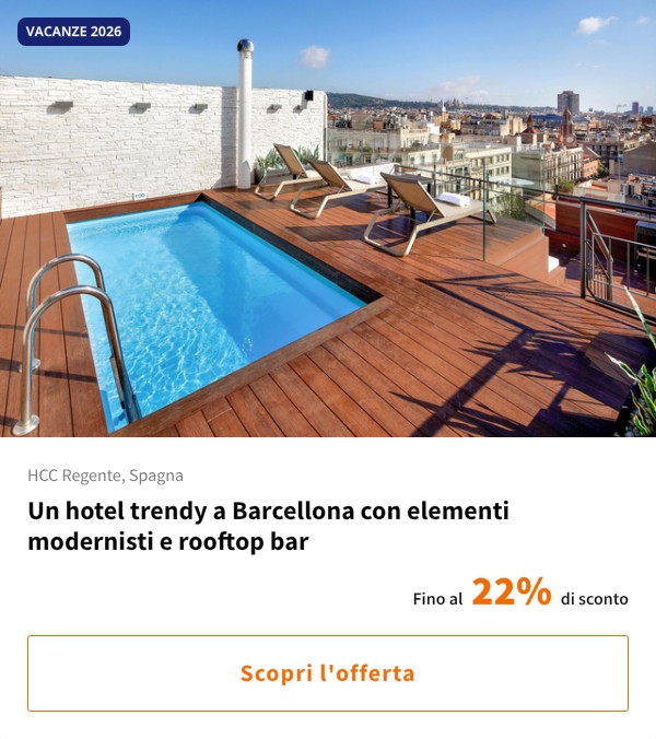 Un hotel trendy a Barcellona con elementi modernisti e rooftop bar