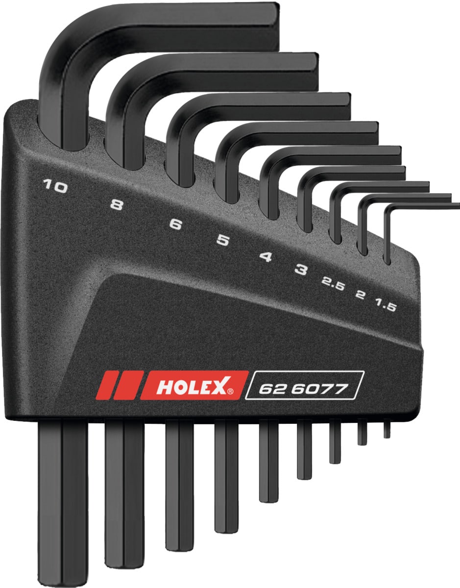HOLEX - Set di chiavi maschio esagonali piegate fosfatate, Numero di giraviti: 9