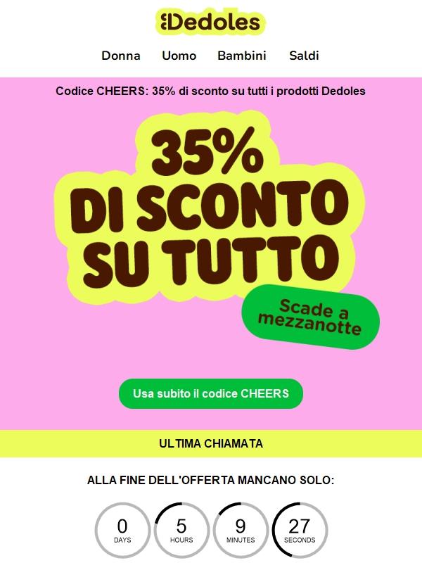 🚨 Ultima occasione: 35% DI SCONTO SU TUTTO 😱