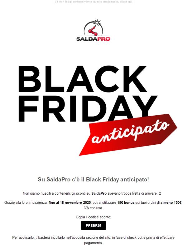 Il Black Friday comincia prima!
