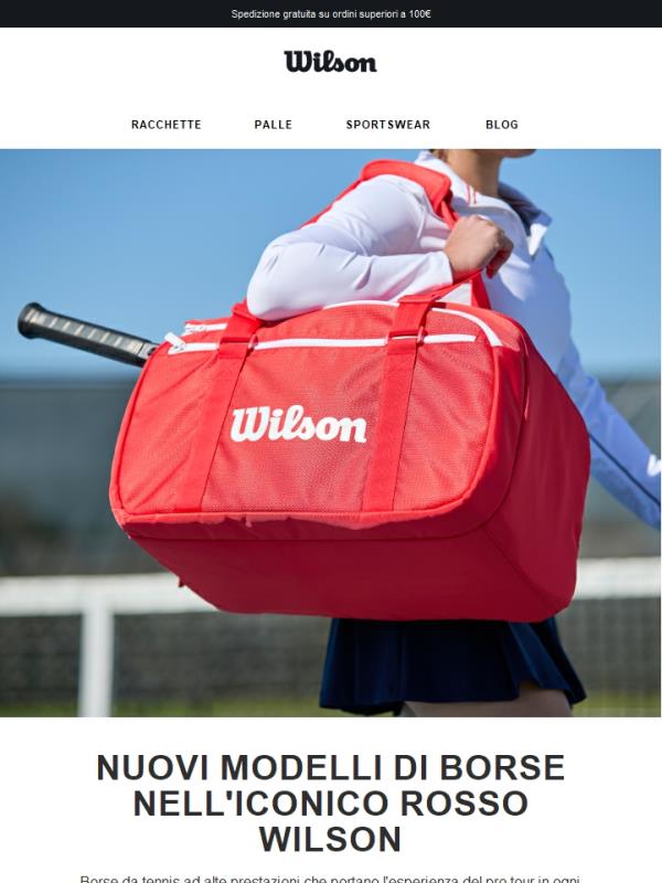 Scopri le nuove borse da tennis rosse di Wilson