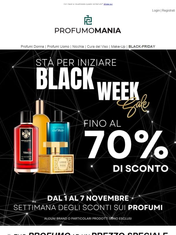 🔥Il Black-Friday Stà per Iniziare  | Profumi dal 30% al 70% 1° Settimana