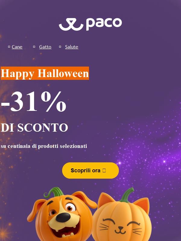 Halloween e qui: 31% di sconto su centinaia di prodotti! 🎃