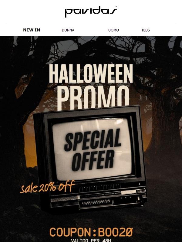 🕸️ HALLOWEEN SALE: -20% DI PAURA!
