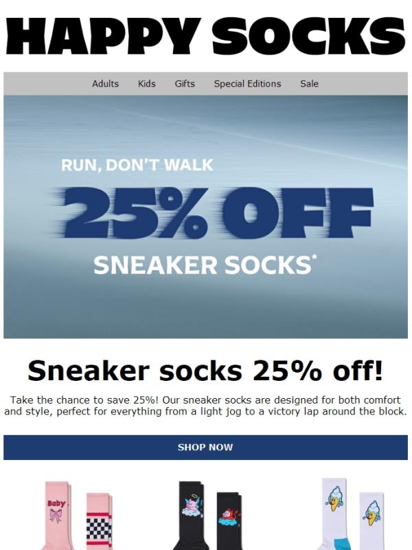 Sneaker Socks 25% Off