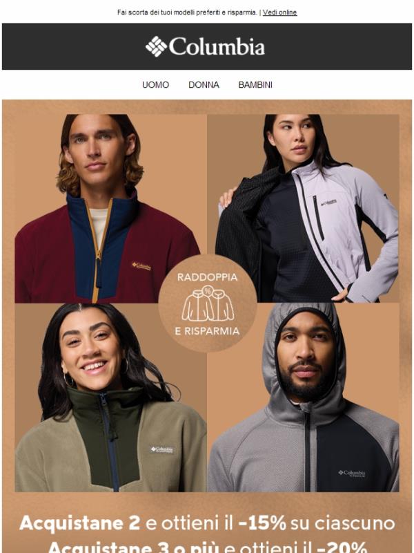 Fino al 20% di sconto su pile e sherpa 😍