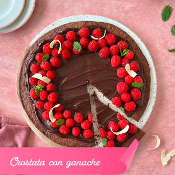 Crostata con ganache al cioccolato e lamponi freschi, vai alla ricetta