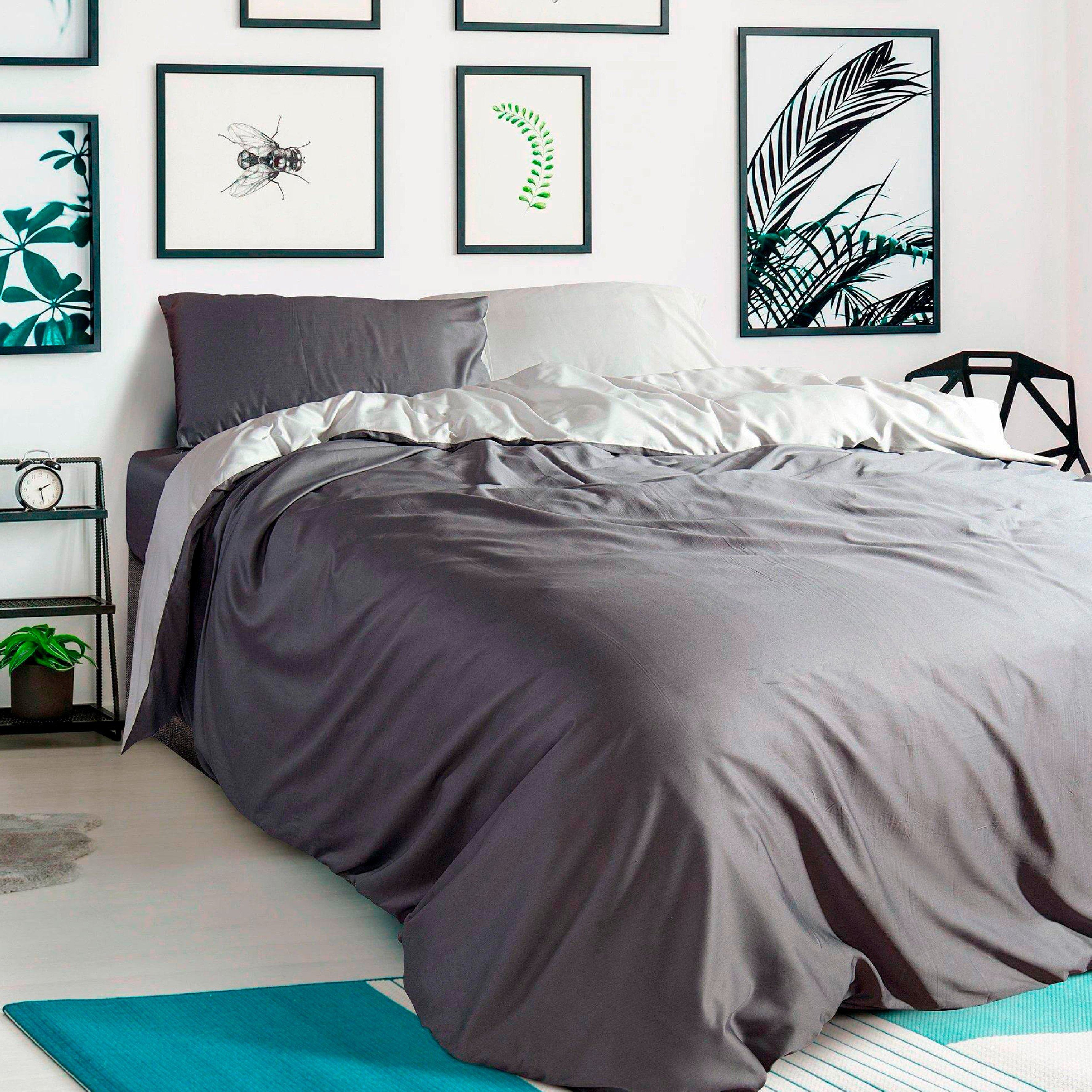 Image of Parure Copripiumino in Raso <br>Super 120 Double Face - <b>Mirror