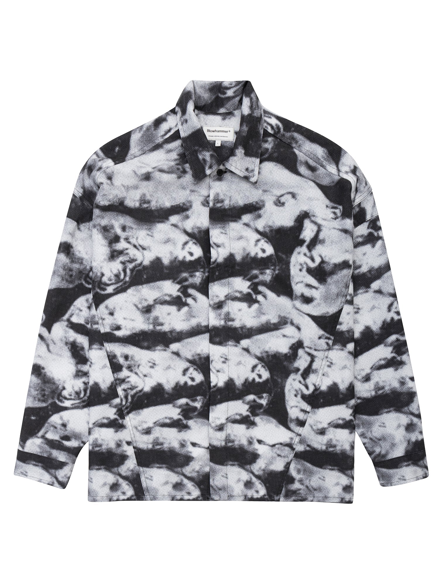 Image of Black Camo Camicia Maniche Lunghe