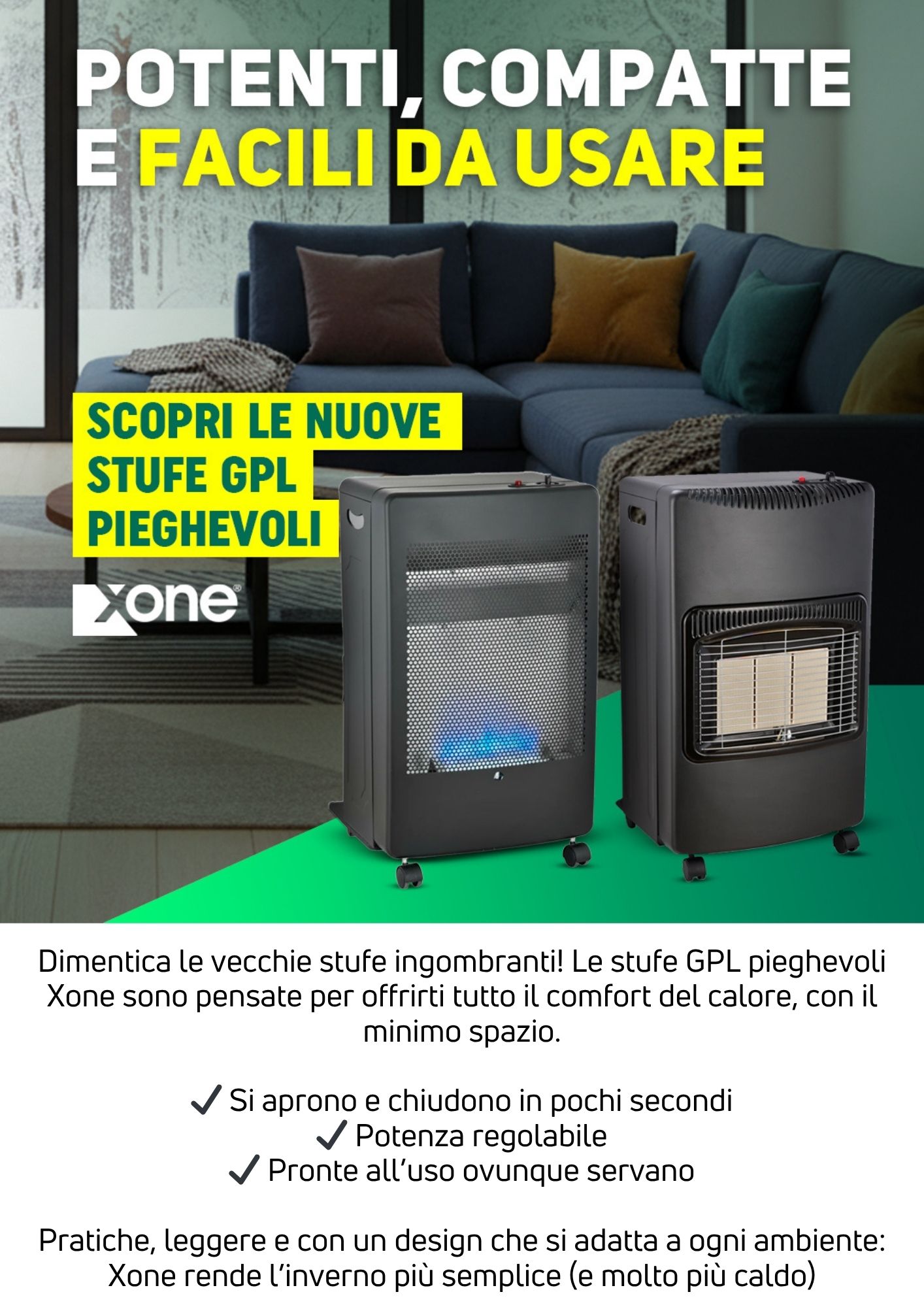 Stufe GPL pieghevoli Xone | Perrone Shop Stufe GPL pieghevoli | Perrone Shop