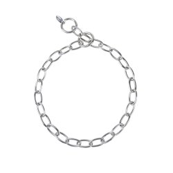 Image of Collare Salvapelo Ovalina acciaio inox a strangolo maglia ovale