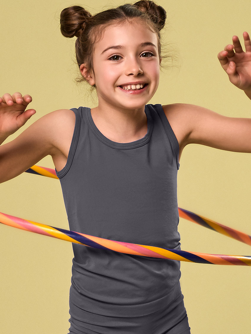 Image of Canotta Bimbo/a Spalla Larga - Grigio Scuro